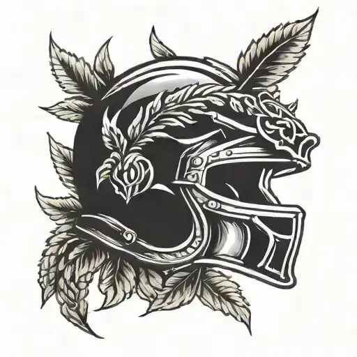 Laurel Wreath And Helmet