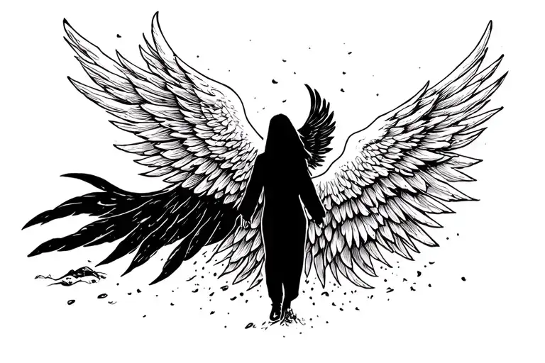 Person Walking To Heaven