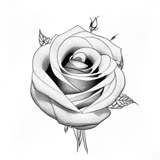 Black And White Rose With Sakura Arm