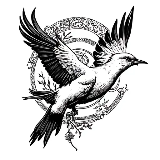 Aquarius Zodiac Sign With Bird Flying