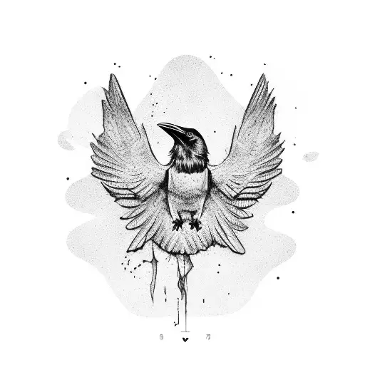 Raven Standing On A Balance Scale