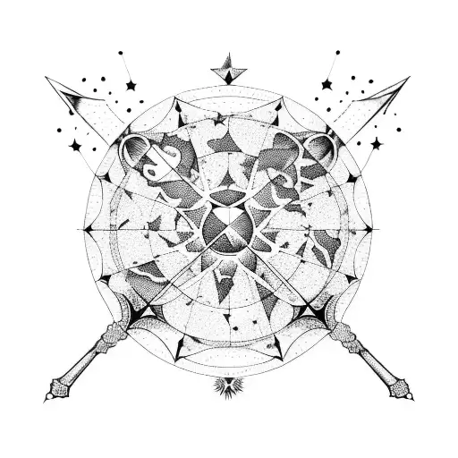 A Wine Glass Filled With Constellations Of Sagittarius