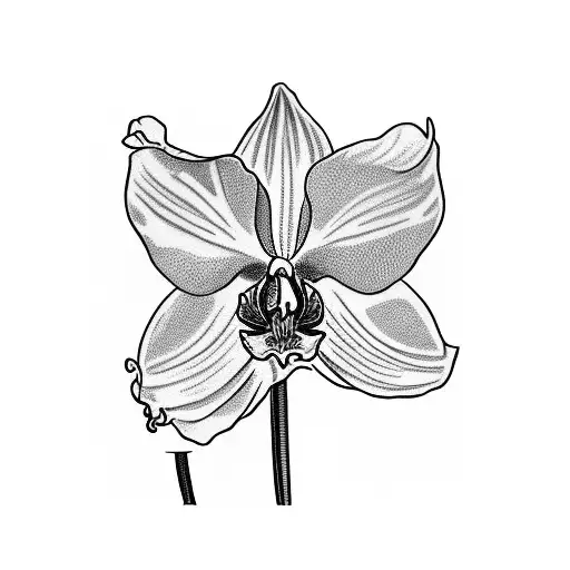 Elvinia Written In Cursive Attached To An Orchid