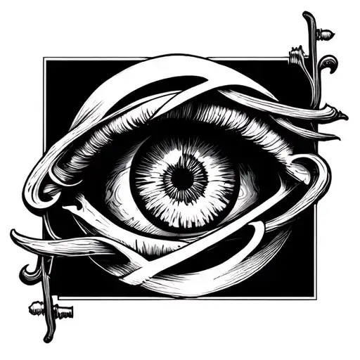 Eye Symbol Integrated Into Violin Key Intertwined