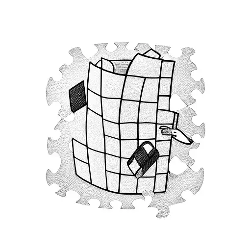 A Realistic Portrait Of A Bookworm Surrounded By Puzzle Pieces