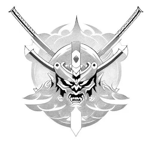 Demon Samurai With A Katana