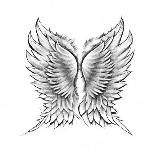 Angel Wings Pointed Up