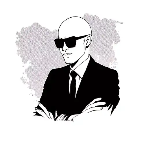 Bald Guy In Black Sunglasses And Business Suit