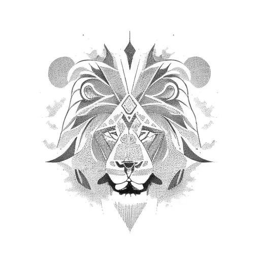 A Mixed Lion And Aries In Grazed Style