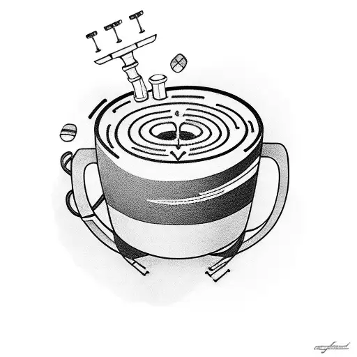 A Coffee Cup With A Circuit Board Pattern Inside