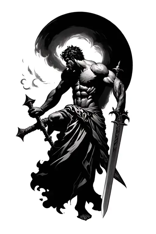 Let Hephaestus And The Anvil Sword Fight And Get A Tattoo While Beating Them