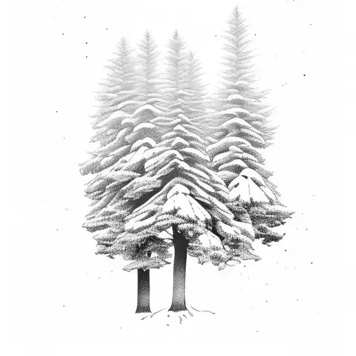 A Majestic Pine Tree Surrounded By A Serene Mountain Landscape