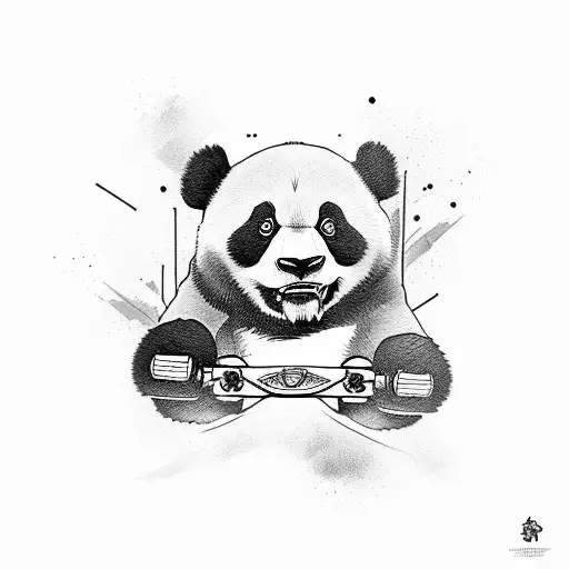 Panda Falling Off A Skateboard