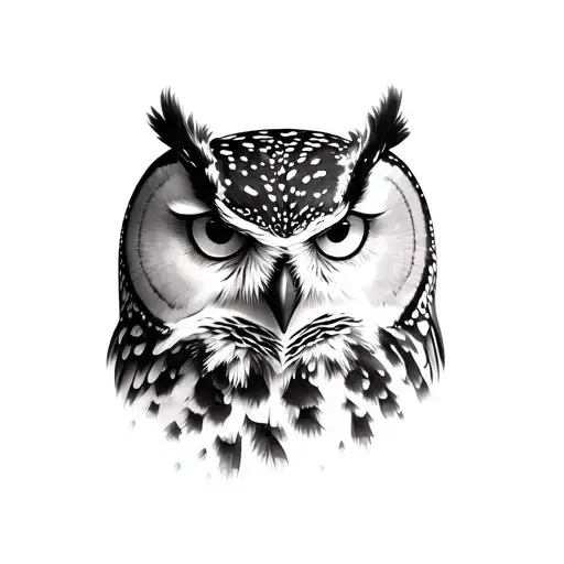 Snowy Owl Glare Hazel Eyes Photorealistic Grayscale