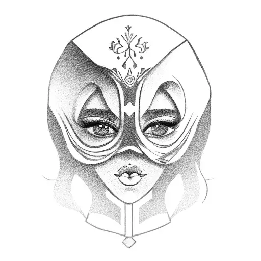 A Girl In A Mask With Gun