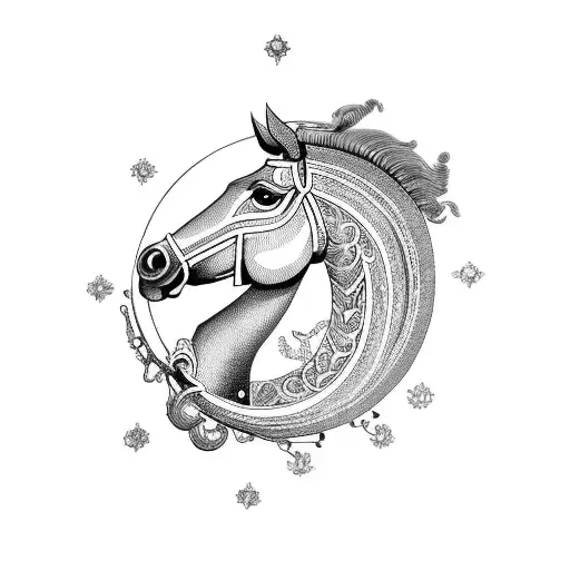 An Antique Book With Intricate Celestial Illustrations Surrounded By A Roma Horse-drawn Carriage