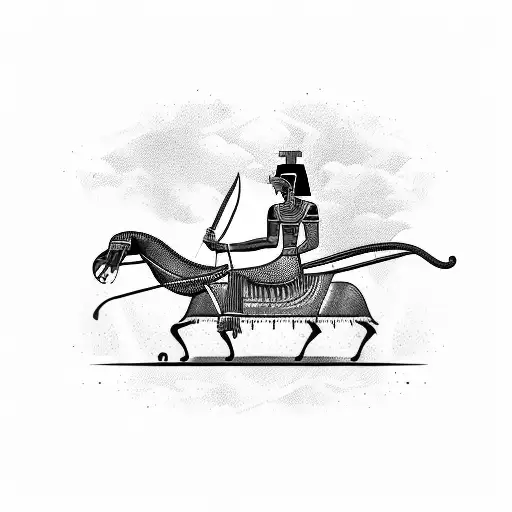 Ancient Egyptian Pharaoh Riding A Chariot