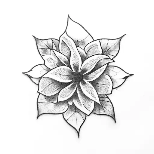 White Flower Black Leaves