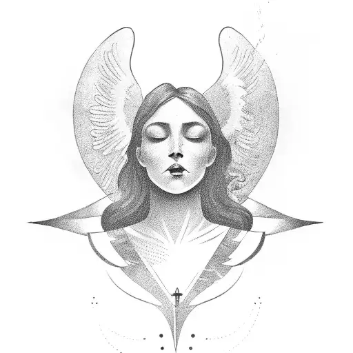 Holy Angel Floating In Space