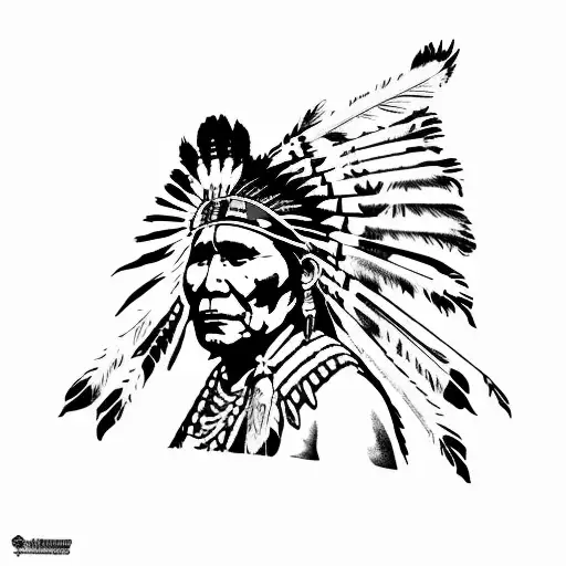 A Native American Chief Riding A Horse In A Desert Sunset