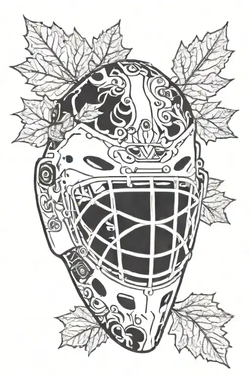 Hockey Goalie Mask Canada Leaf