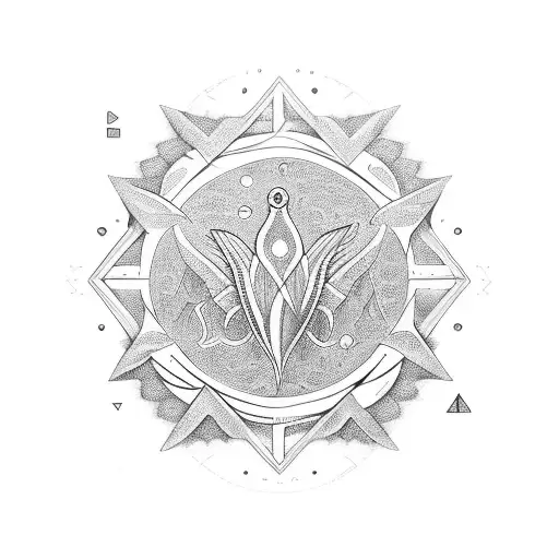 A Unique Design Combining Mom And The Aquarius Symbol