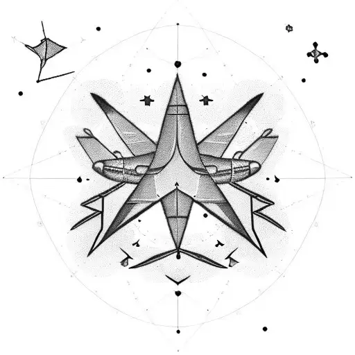 A Constellation Of Stars Forming The Shape Of An Airplane