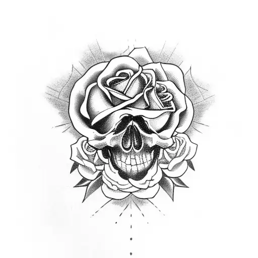 Skull With Rose Eye