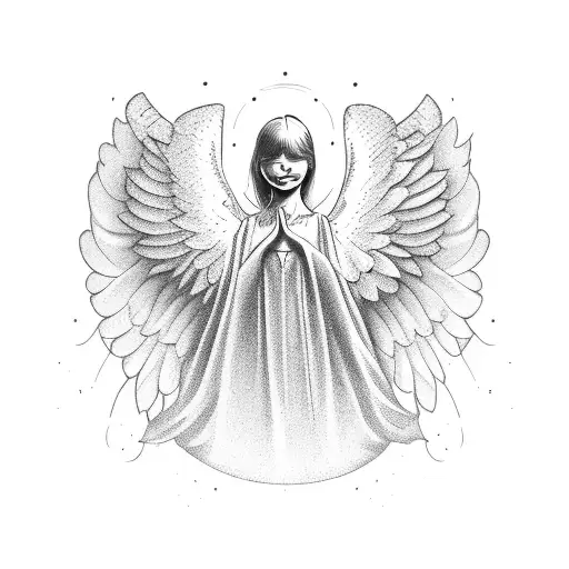 Angel Floating In Space