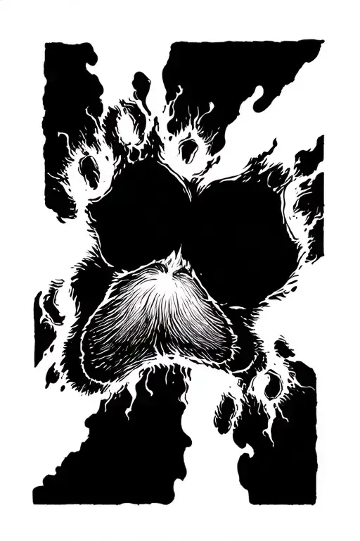 Dog Paw Print Surrounded By Energy