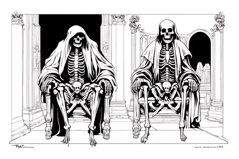 Skeleton King Grim Reaper Skull And Bone Throne Room Surrounded