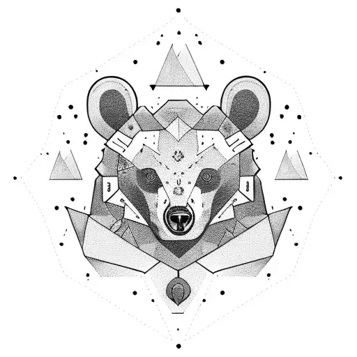 Gothic Bear Chest Piece With Space Around It Filled