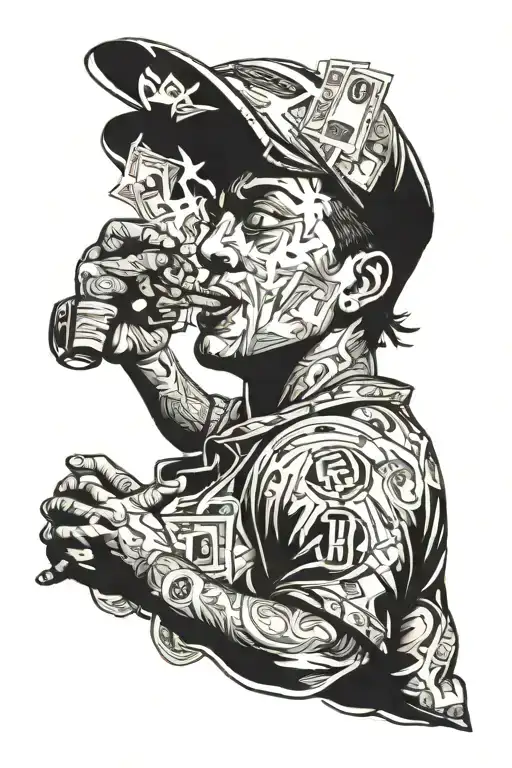 A Soccer Player Smoking A Cigar Made Of Money Bills