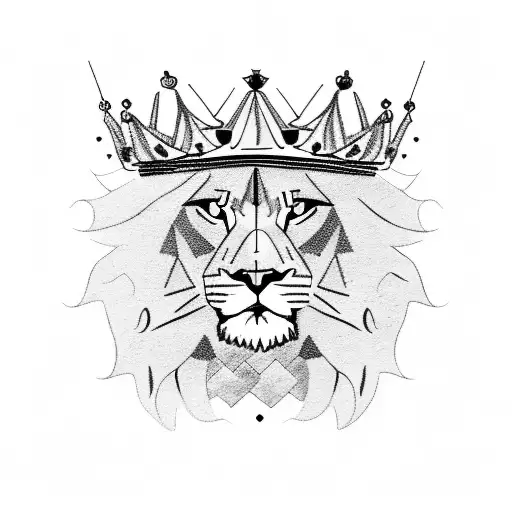 Fierce Majestic Lion Wearing A Basquiat Crown