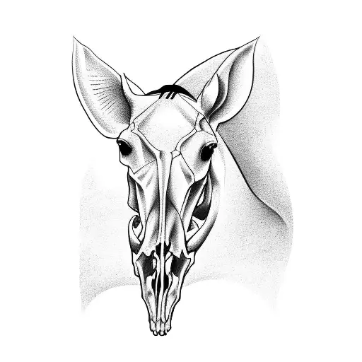 Anatomical Horse Skull With Horse Ears