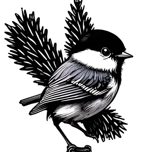 Black-capped Chickadee In Winter