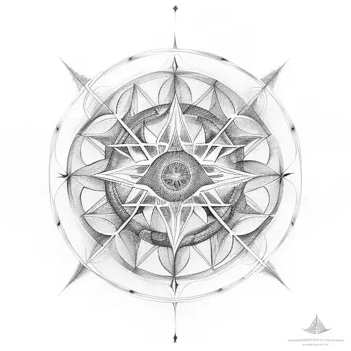 An Intricately Designed Wind Rose With Musical Notes Incorporated Into The Design