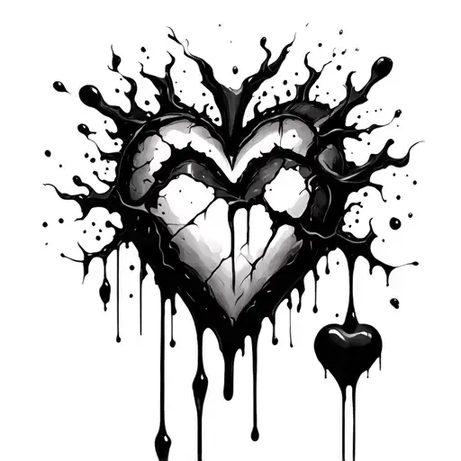 Abstract Broken Bloody Heart