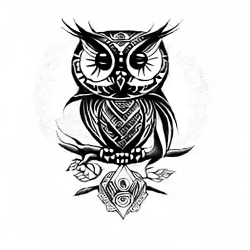 A Tribal Tattoo Boruca Owl
