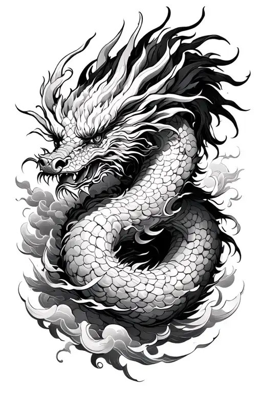 Cloud And Impermanence Japanese Dragon