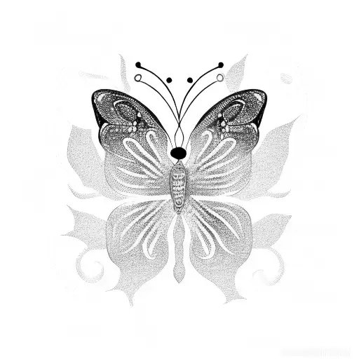 Diamond And Butterfly Minimalist Design