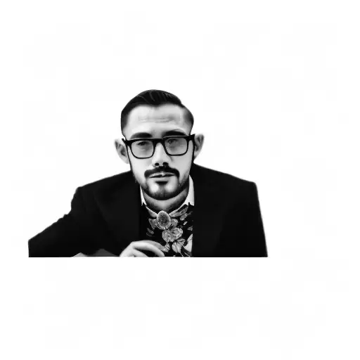 A Man Wearing Glasses And A Floral Shirt