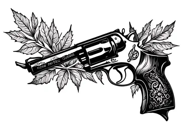 Tobacco Leaf And Cowboy Pistol