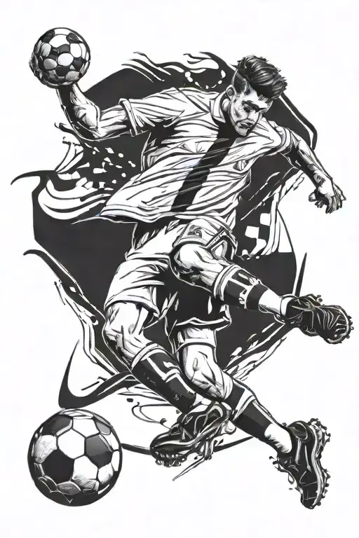 Soccer Player Holding A Controller While Playing Soccer