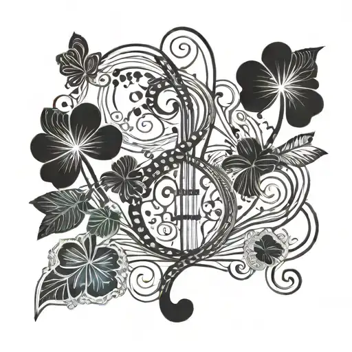 Combine A Shamrock And A Musical Staff For A Unique