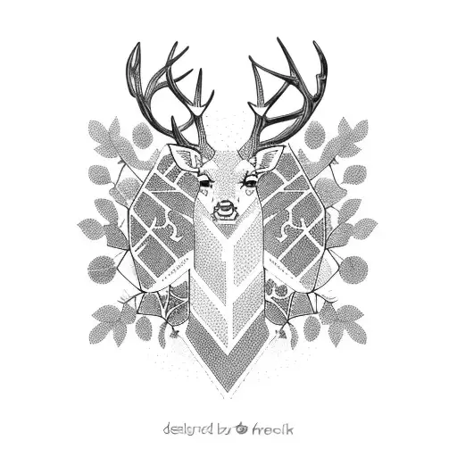 Deer Silhouette With Intricate Forest Patterns