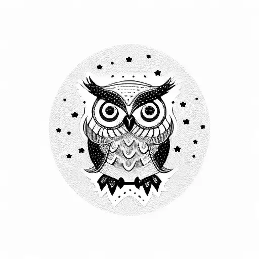 Owl With Stars