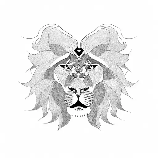 Cross And Lion Intertwined