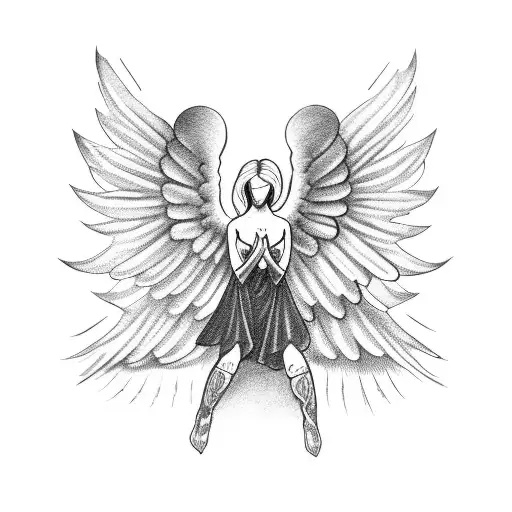 Angel With Oustretched Wings Holding Birthdates