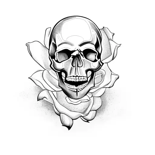 Skull Ad Rose For Full Arm